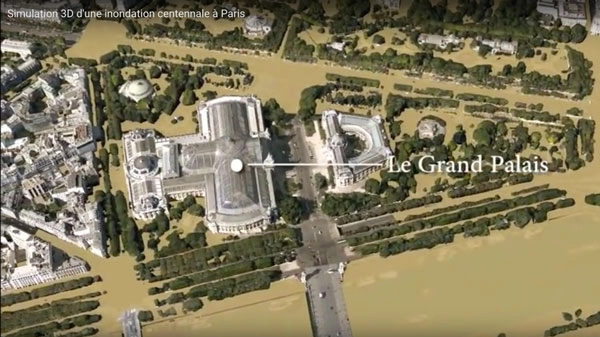 simulazione delle inondazioni a Parigi